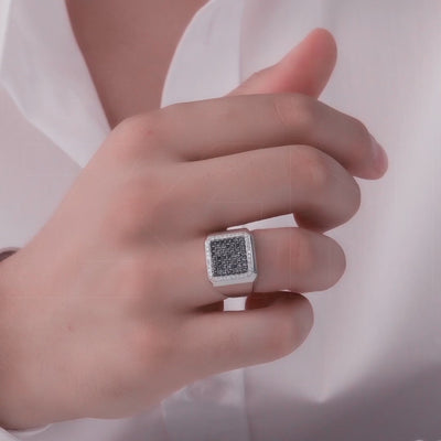 0.90 ct. Men Silver Ring