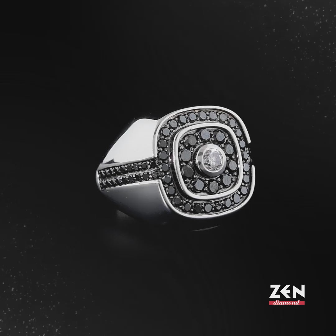 1.75 ct. Herren Silberring