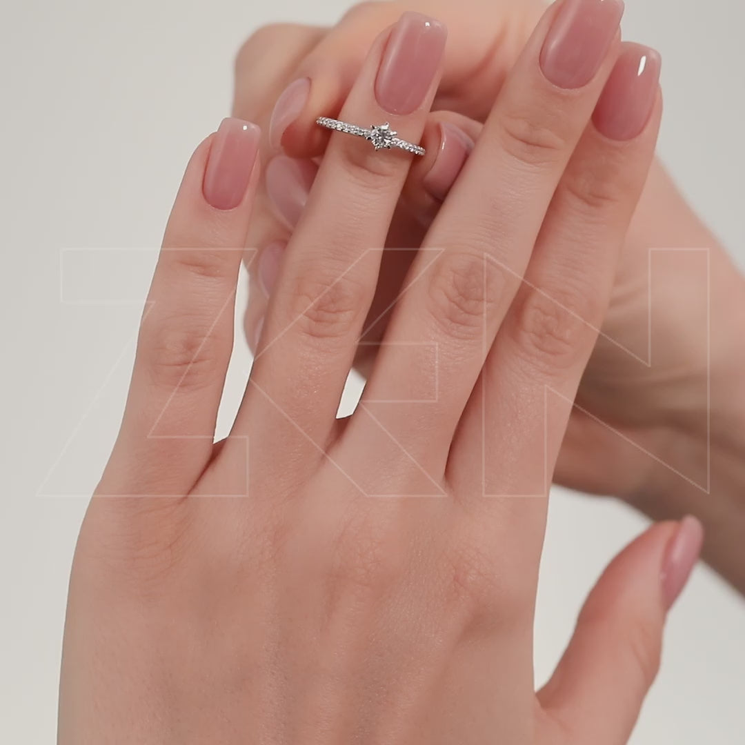 0.34 ct. Seitenstein Diamant Verlobungsring