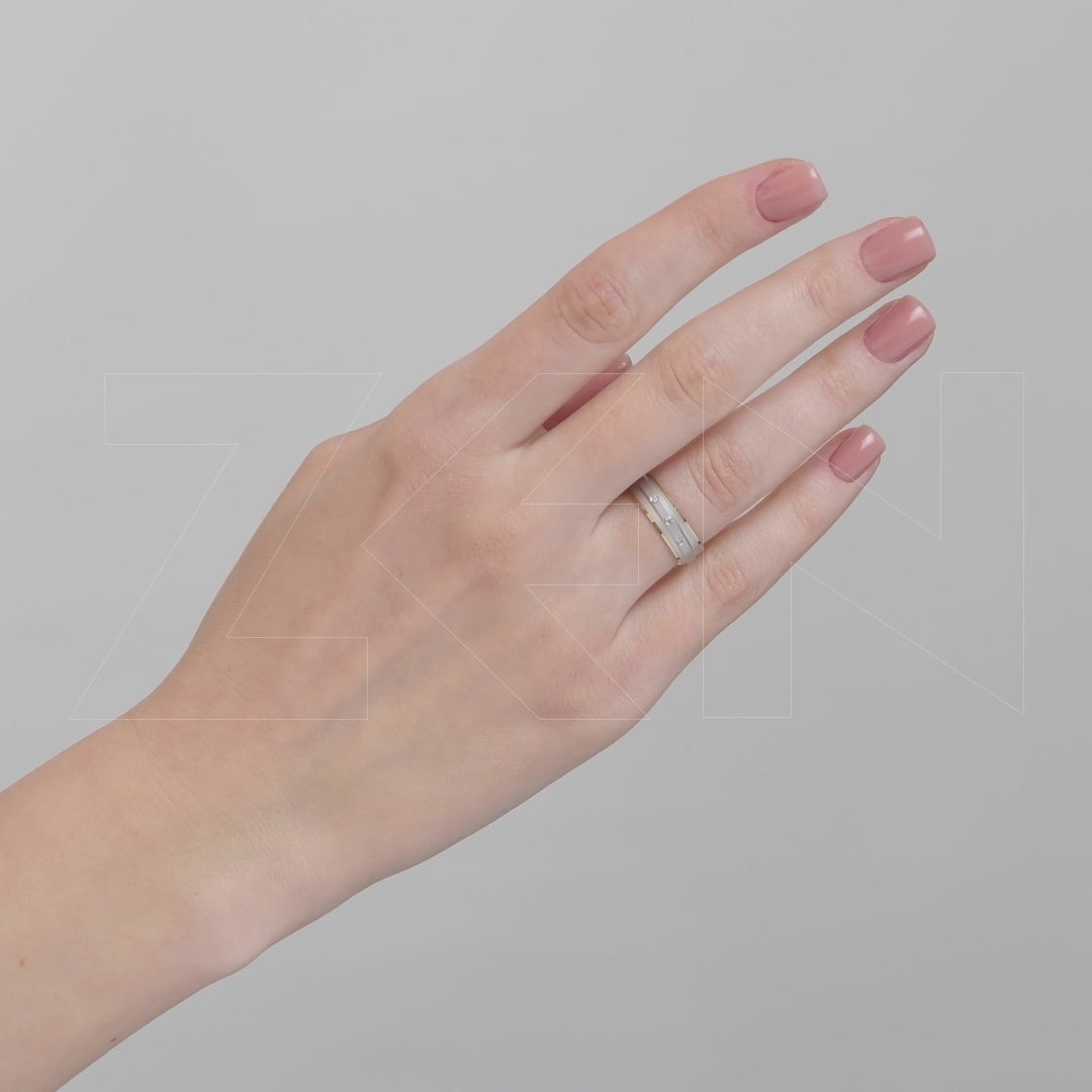 0.03 ct. Moderner Ehering fur Damen