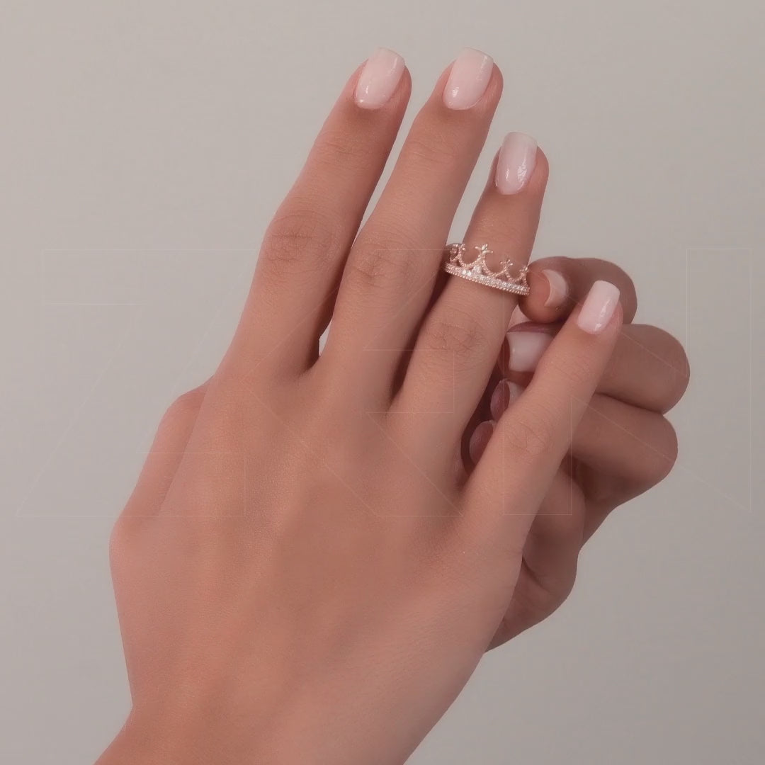 0.19 ct. Crown Diamond Ring