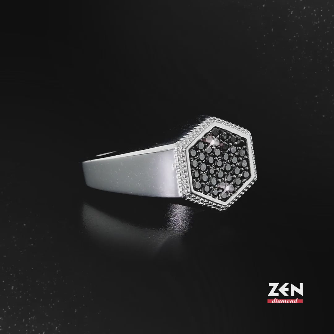 0.40 ct. Herren Silberring