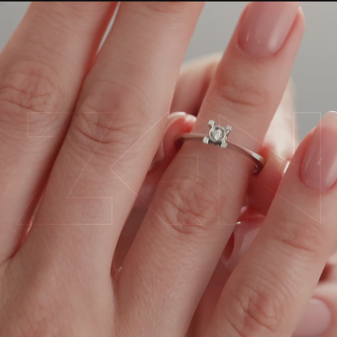0.05 ct. Solitaire Diamond Engagement Ring