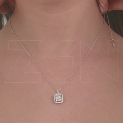 0.61 ct. Baguette Diamant Halskette