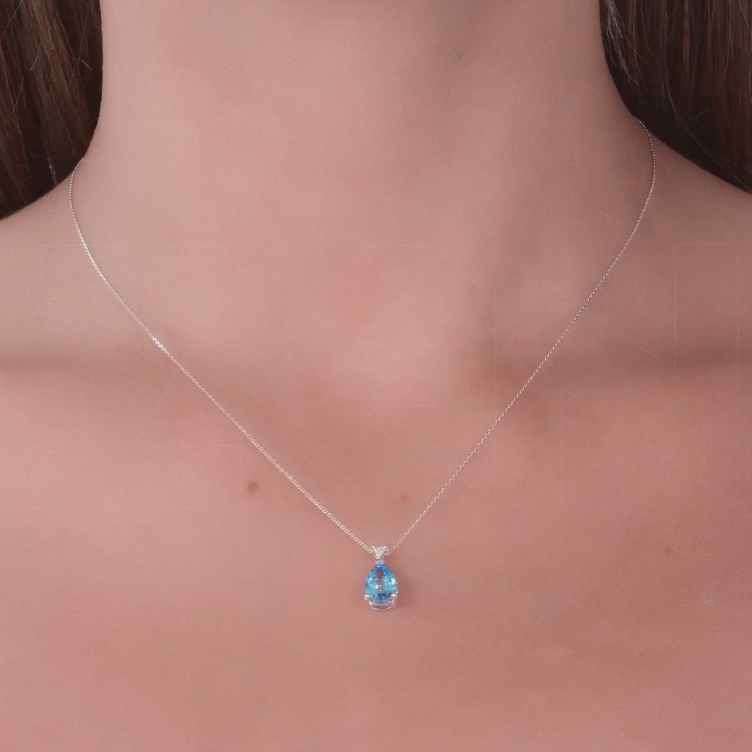 1.22 ct. Blauer Topas Halskette