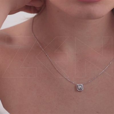 0.32 ct. Baguette Diamant Halskette
