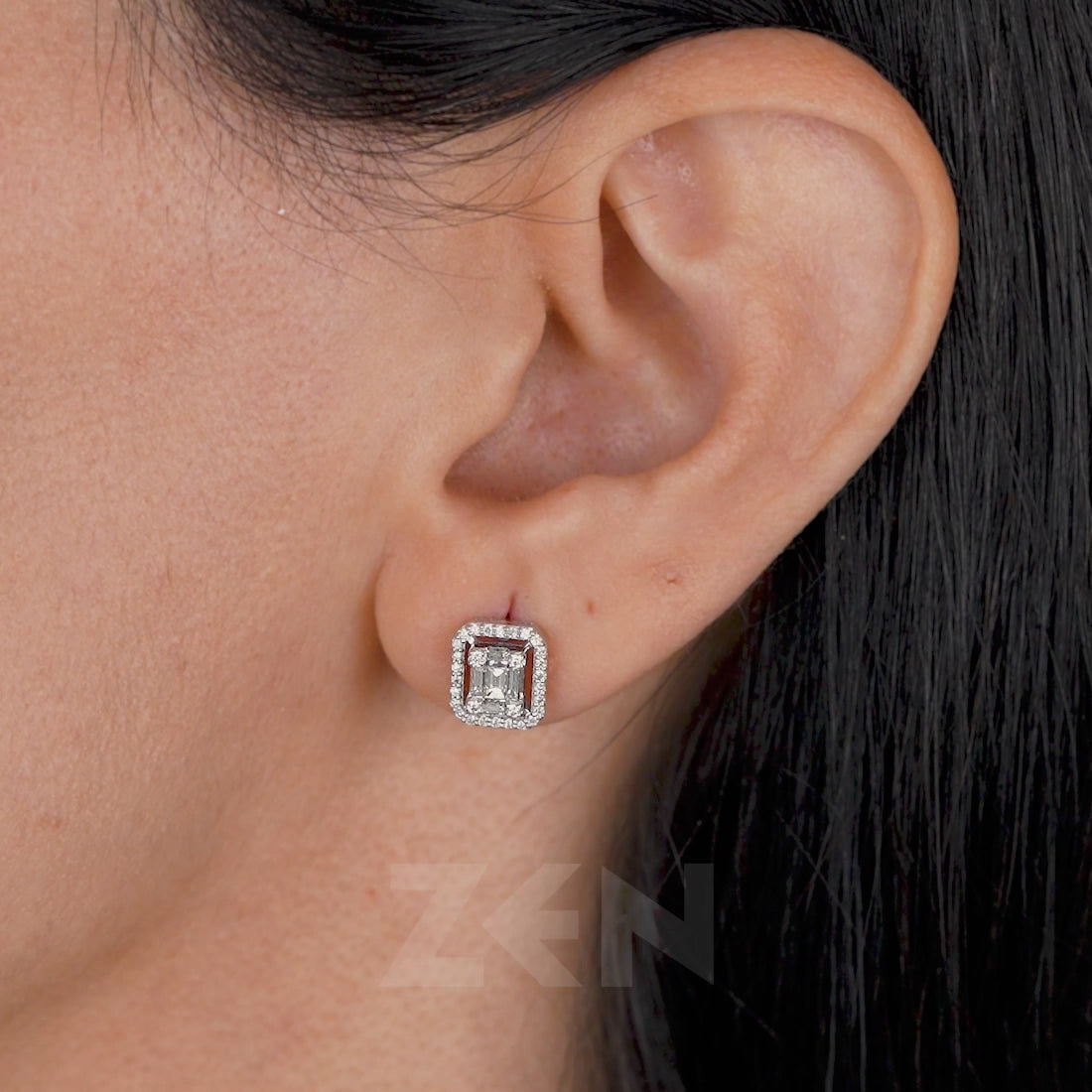 0.46 ct. Baguette Diamant Ohrringe
