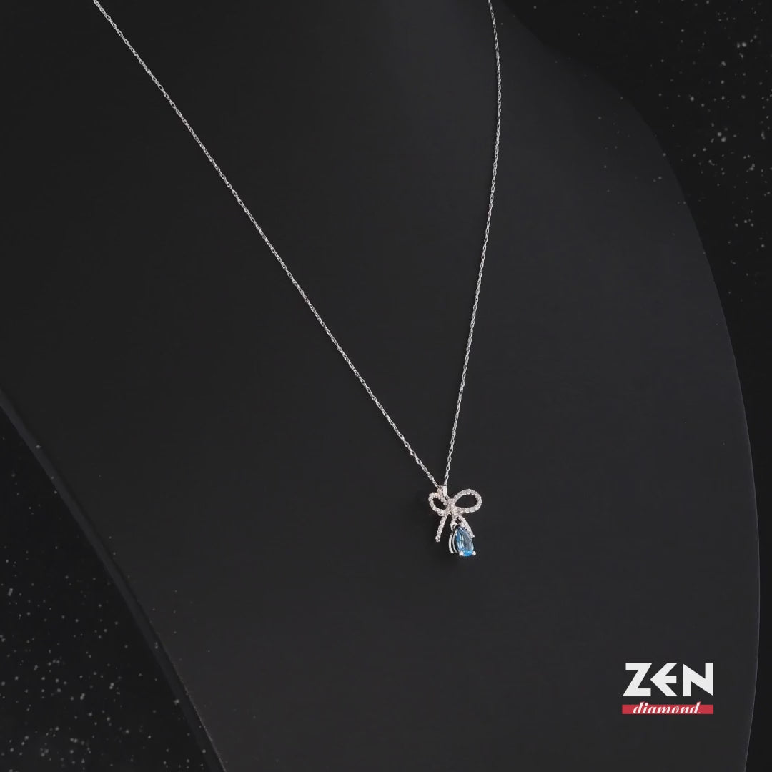 0.55 ct. Blauer Topas Halskette
