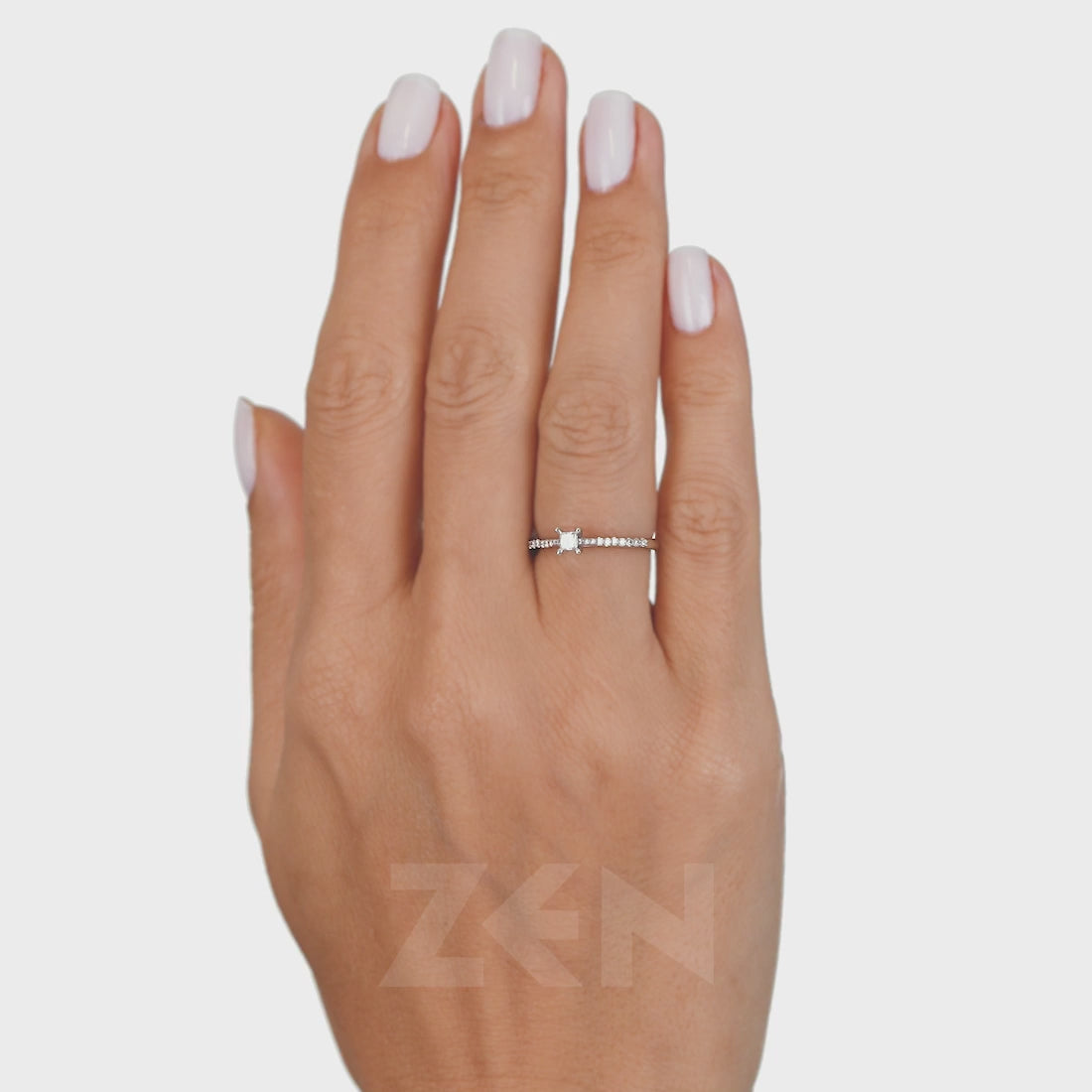 0.20 ct. Sidestone Diamond Engagement Ring