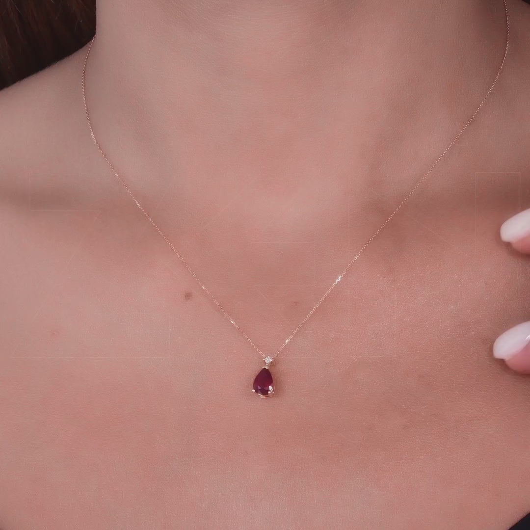 0.77 ct. Ruby Necklace
