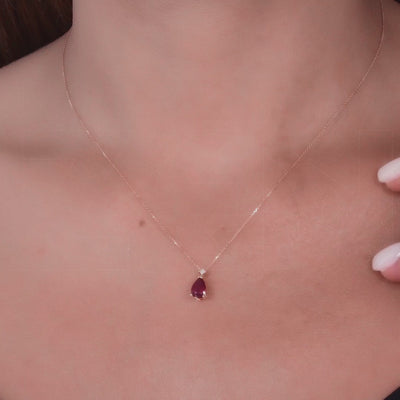 0.77 ct. Ruby Necklace