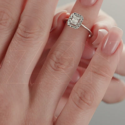 0.06 ct. Baguette Diamantring