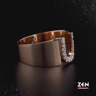 0.12 ct. Buchstaben U Diamantring