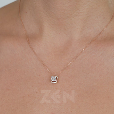 0.32 ct. Baguette Diamond Necklace