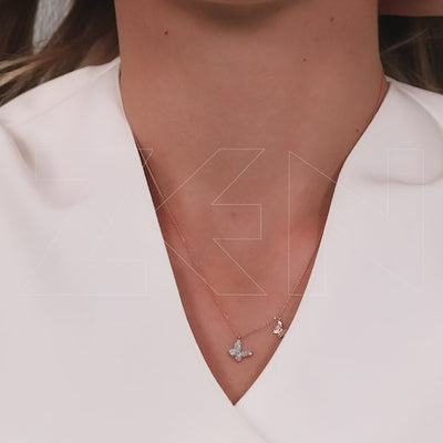 0.07 ct. Butterfly Diamond Necklace