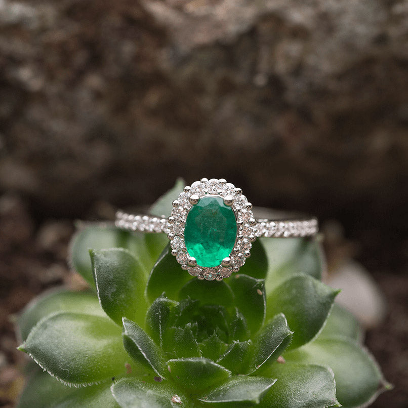 0.93 ct. Smaragd Ring