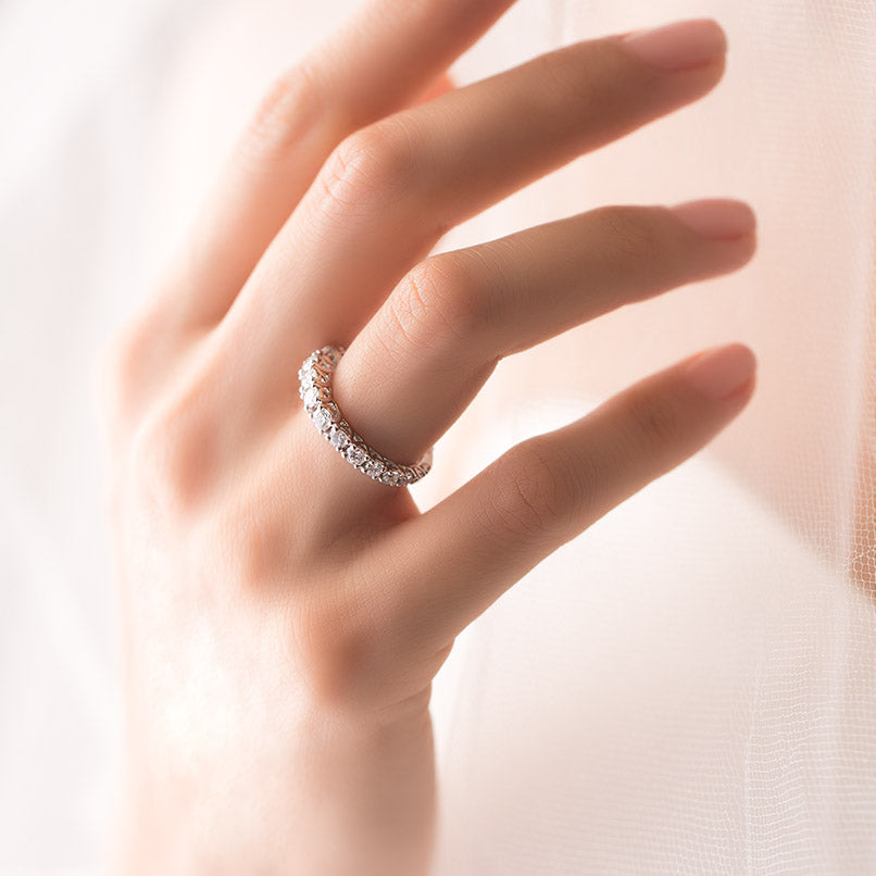 1.40 ct. Halbmemoire Diamantring