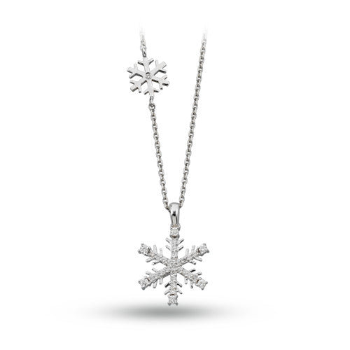 0.19 ct. Schneeflocke Anhänger mit Halskette