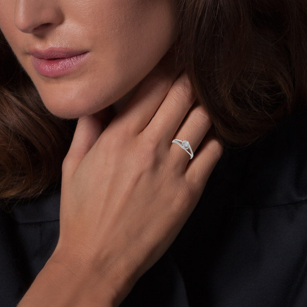 0.29 ct. Halo Diamond Engagement Ring