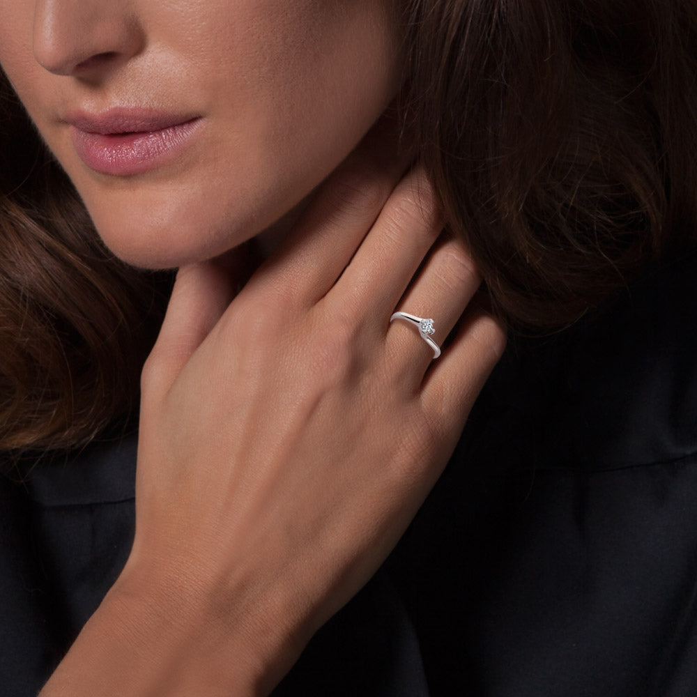 0.17 ct. Modern Diamond Engagement Ring