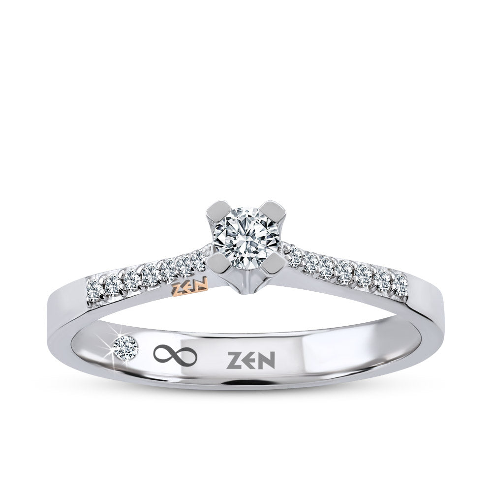 0.17 ct. Seitenstein Diamant Verlobungsring