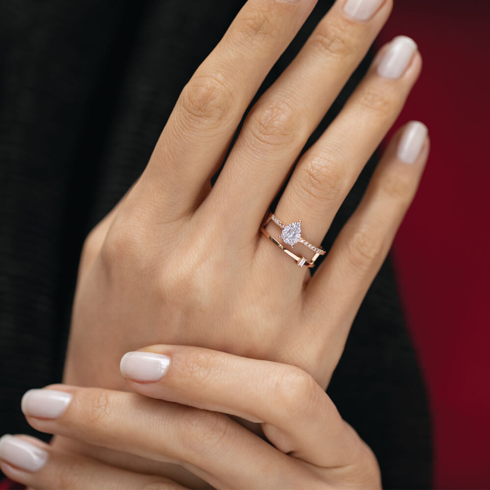 0.28 ct. Baguette Diamantring