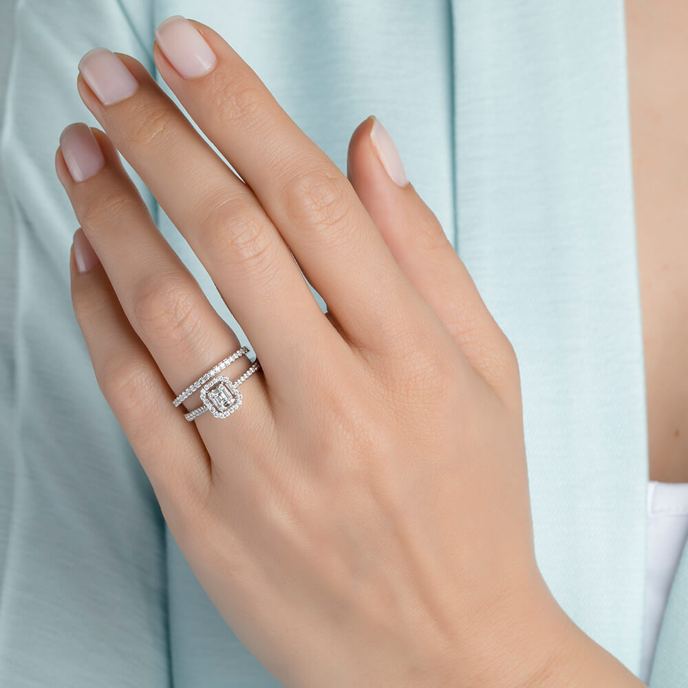 0.50 ct. Baguette Diamantring