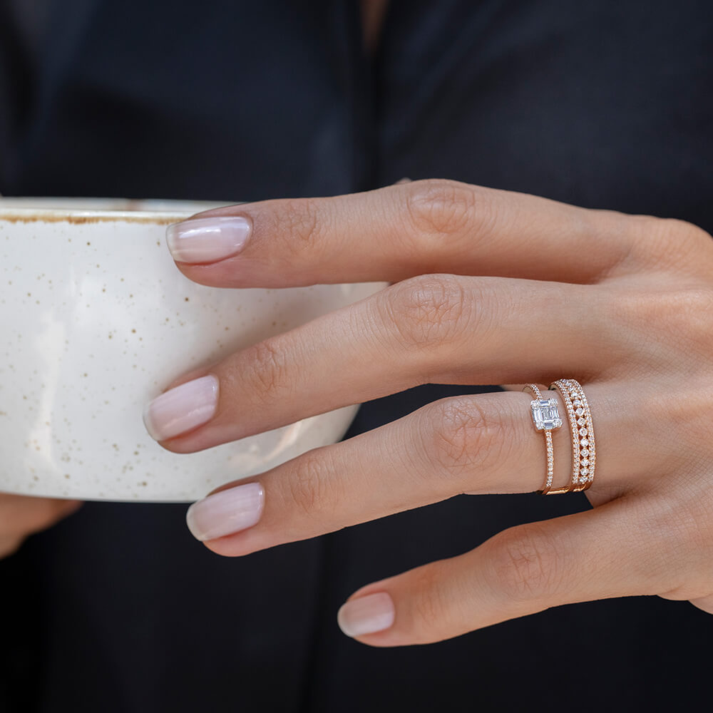 0.62 ct. Baguette Diamantring