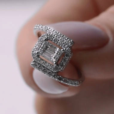 0.55 ct. Baguette Diamantring