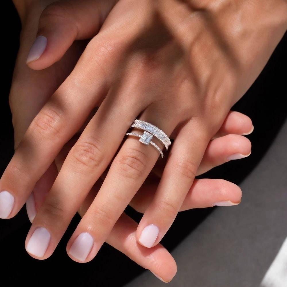 0.86 ct. Baguette Diamantring