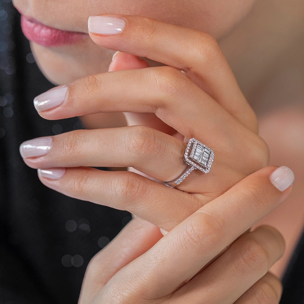 1.09 ct. Baguette Diamantring