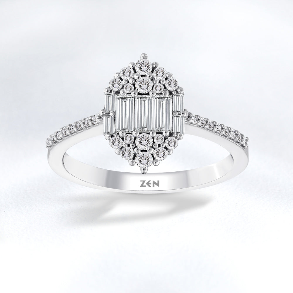 0.51 ct. Baguette Diamantring