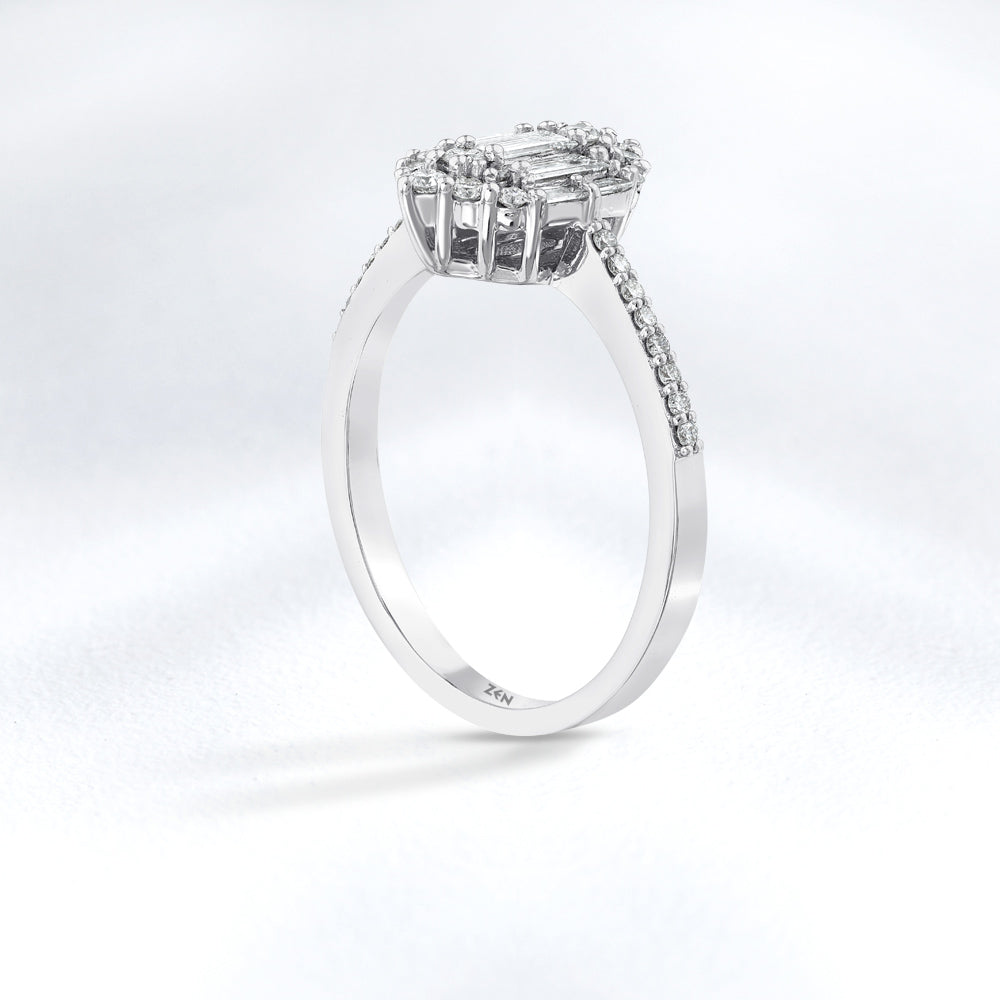 0.51 ct. Baguette Diamantring
