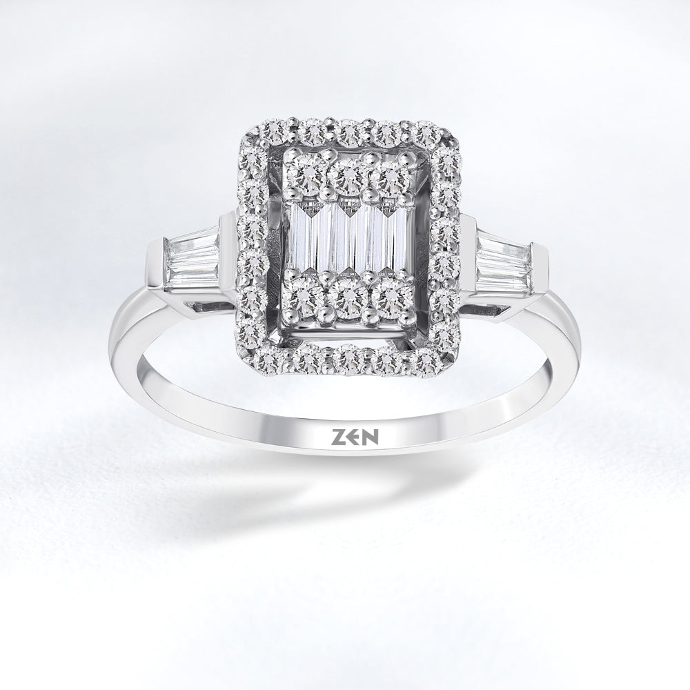 0.42 ct. Baguette Diamantring