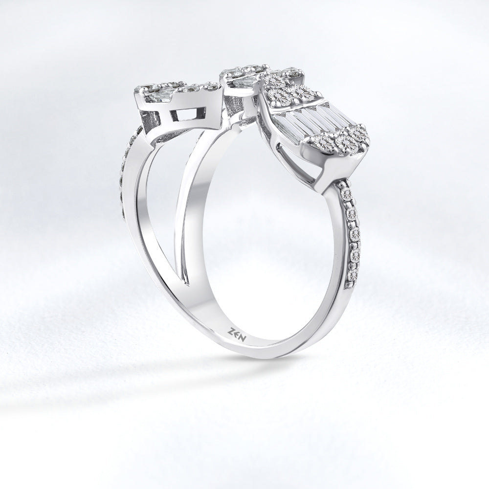 0.98 ct. Baguette Diamantring