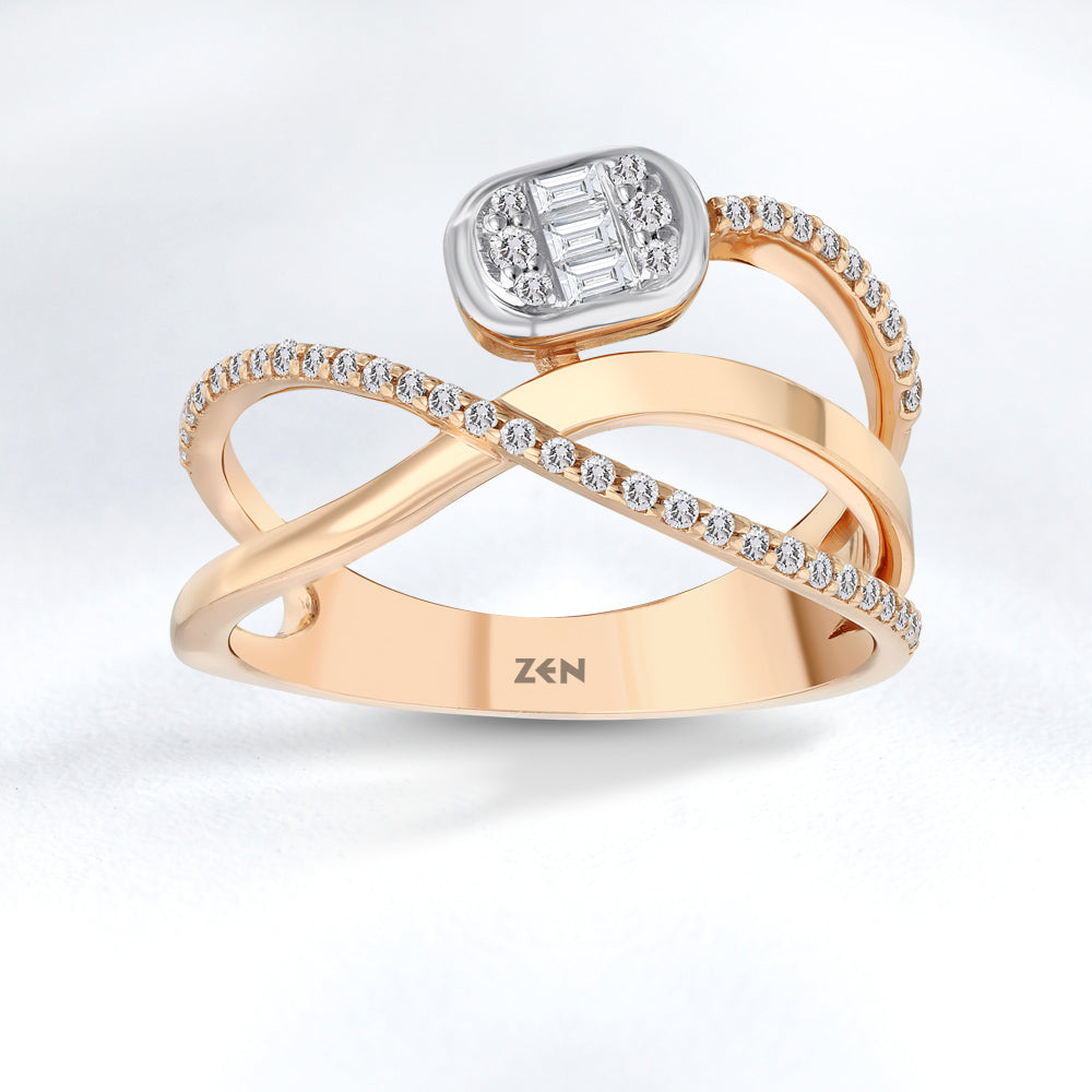 0.22 ct. Baguette Diamantring