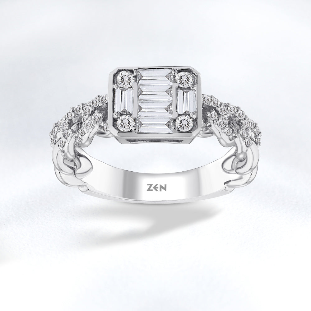 0.68 ct. Baguette Diamantring