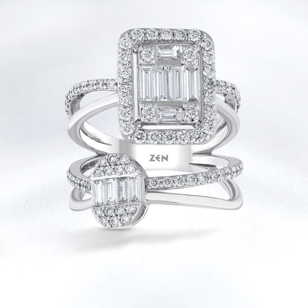 1.30 ct. Baguette Diamantring