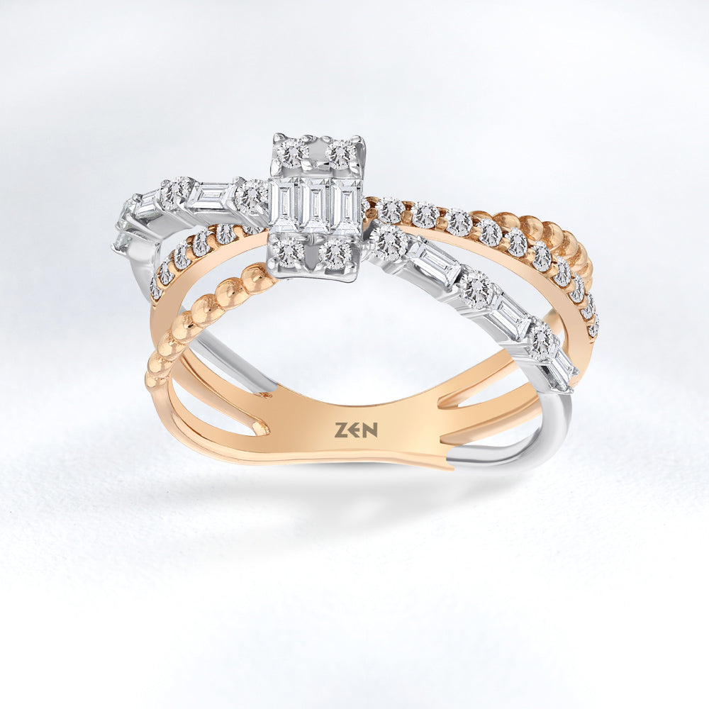 0.55 ct. Baguette Diamantring