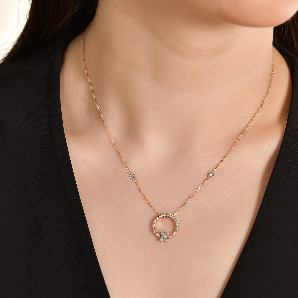 0.50 ct. Baguette Diamond Necklace
