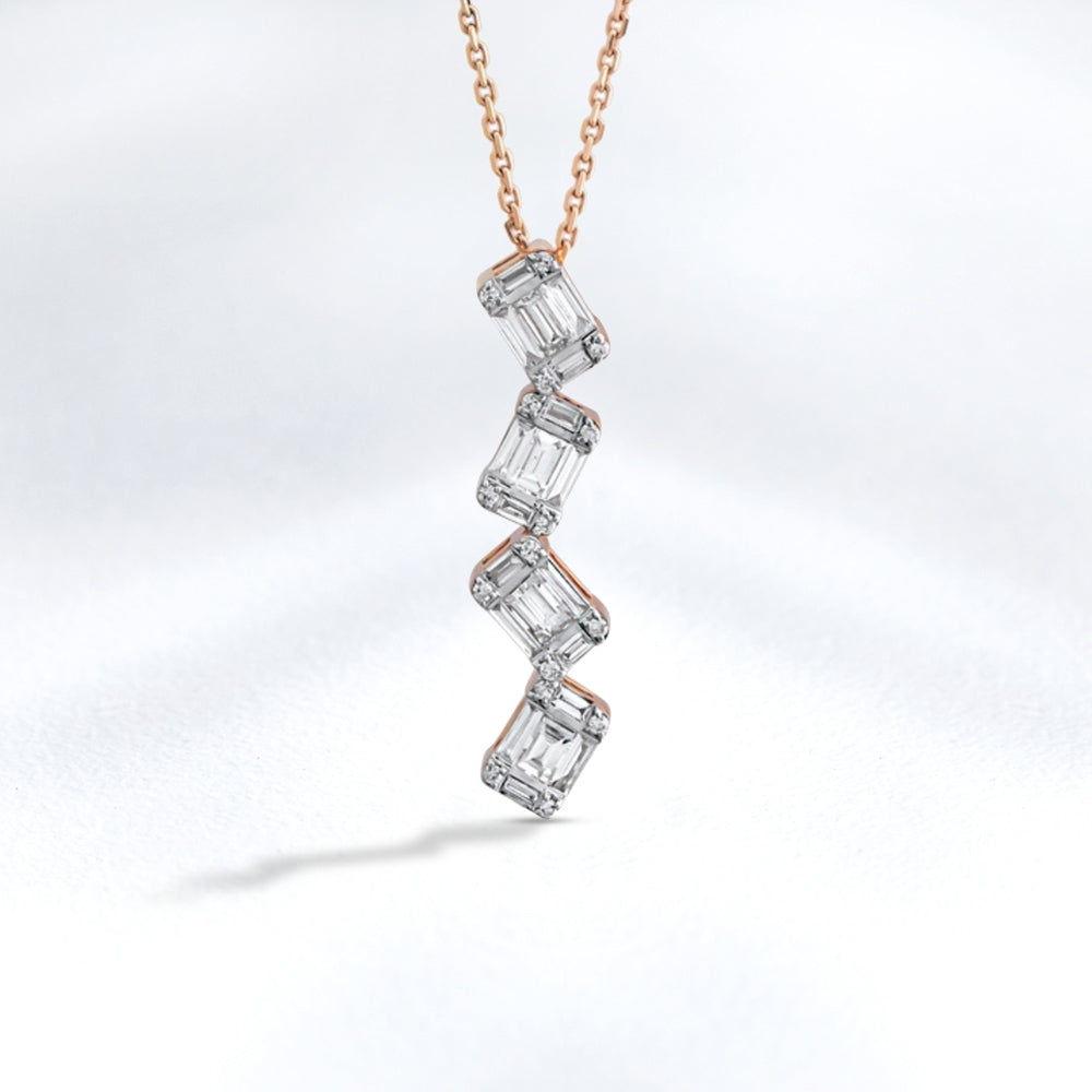 0.59 ct. Baguette Diamond Necklace