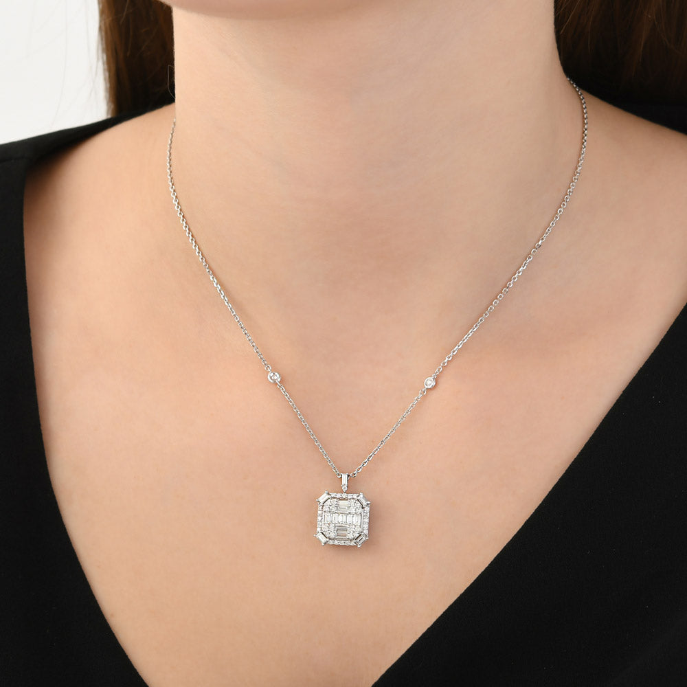 1.22 ct. Baguette Diamant Halskette