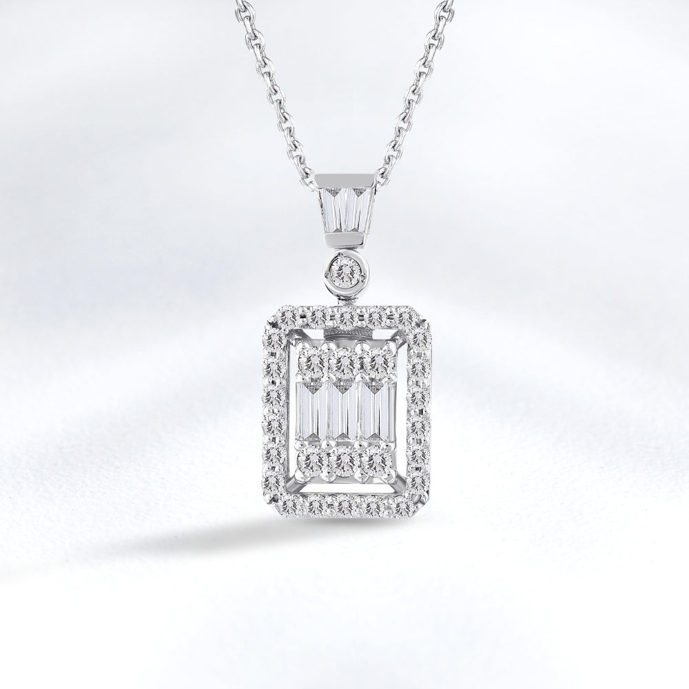 0.50 ct. Baguette Diamond Necklace