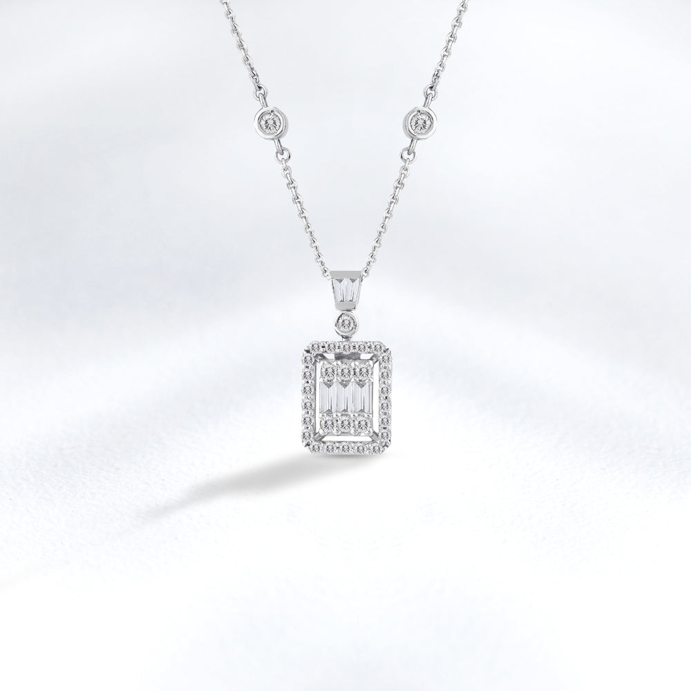 0.50 ct. Baguette Diamond Necklace