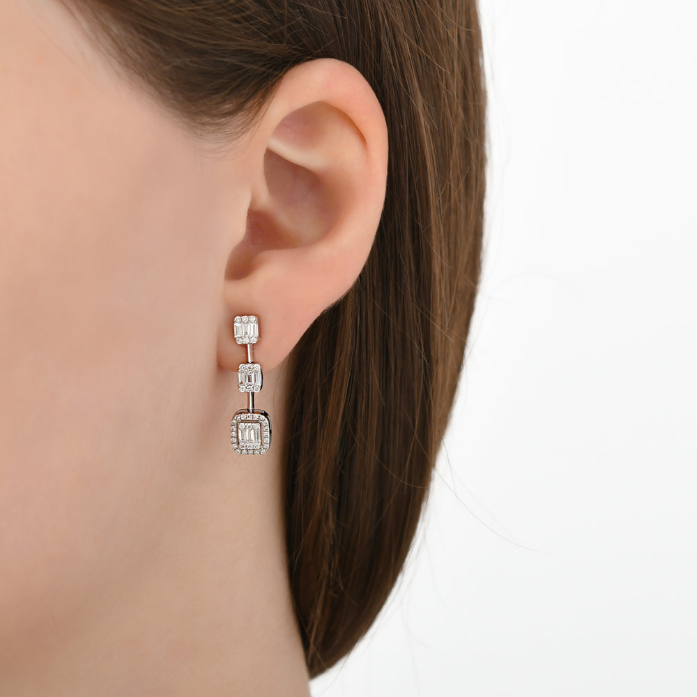 0.76 ct. Baguette Diamond Earrings