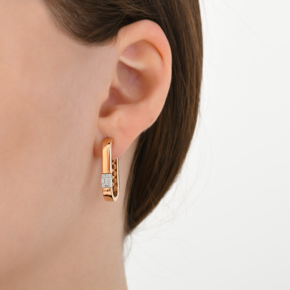 0.27 ct. Baguette Diamond Earrings