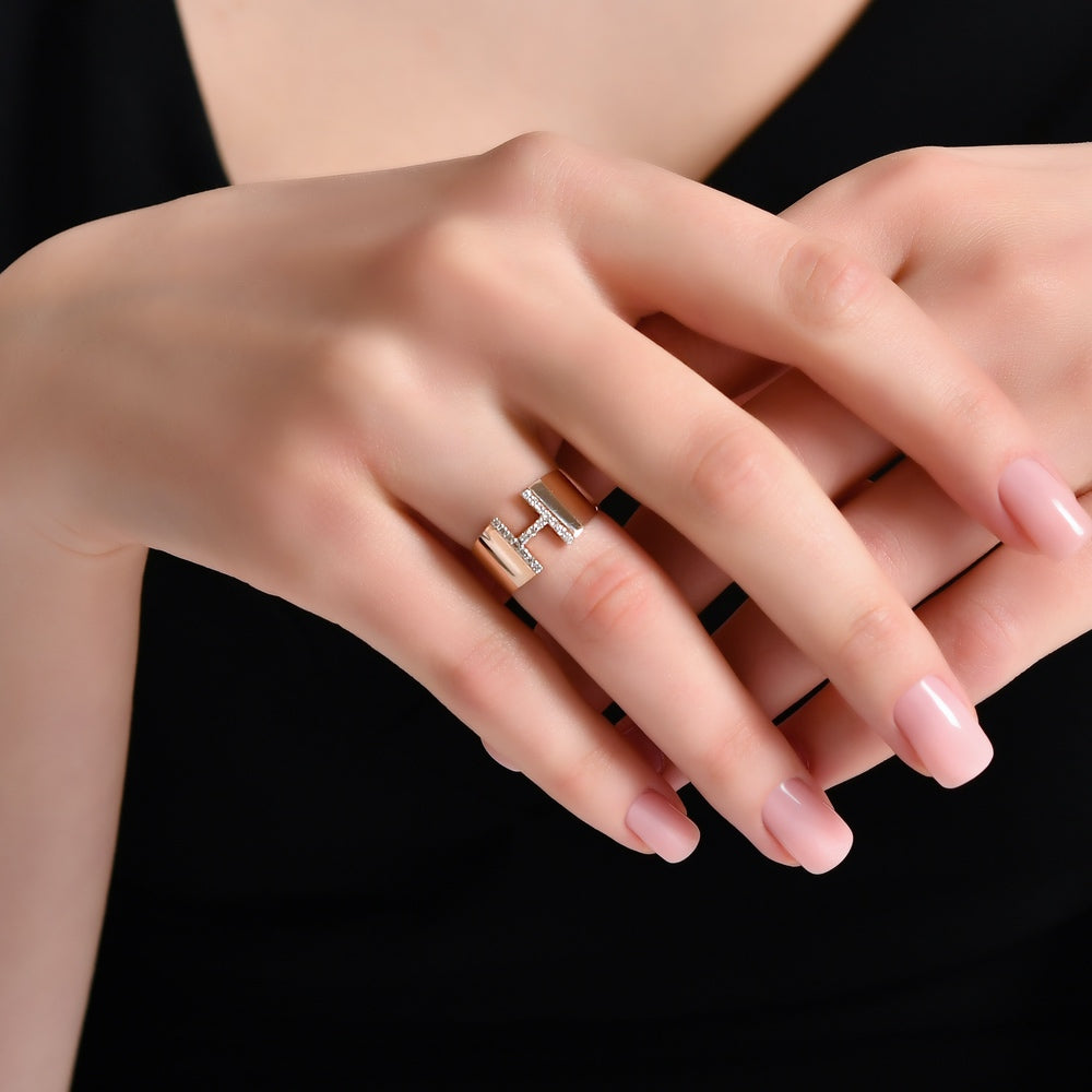 0.14 ct. Buchstabe H Diamantring