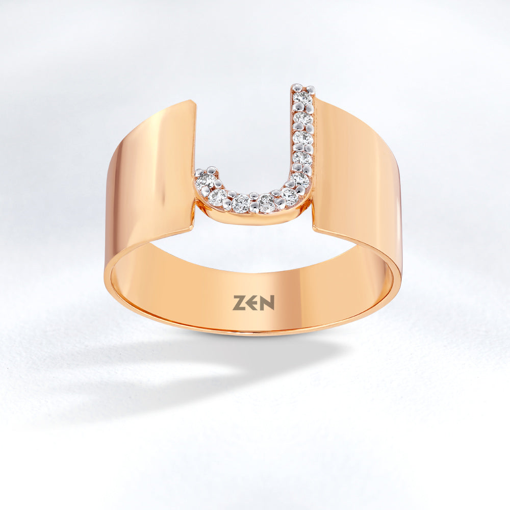 0.08 ct. Buchstabe J Ring