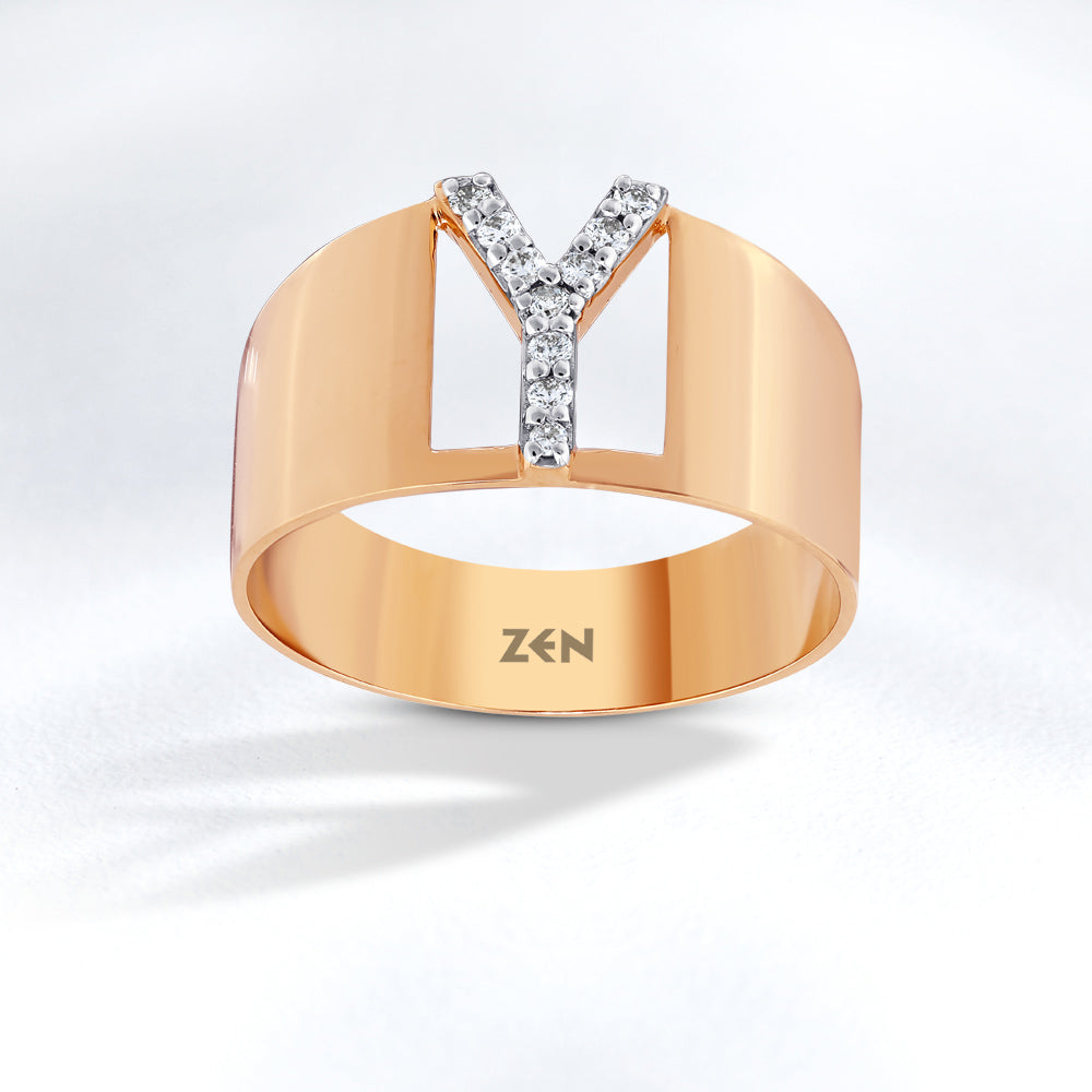0.08 ct. Buchstabe Y Diamantring