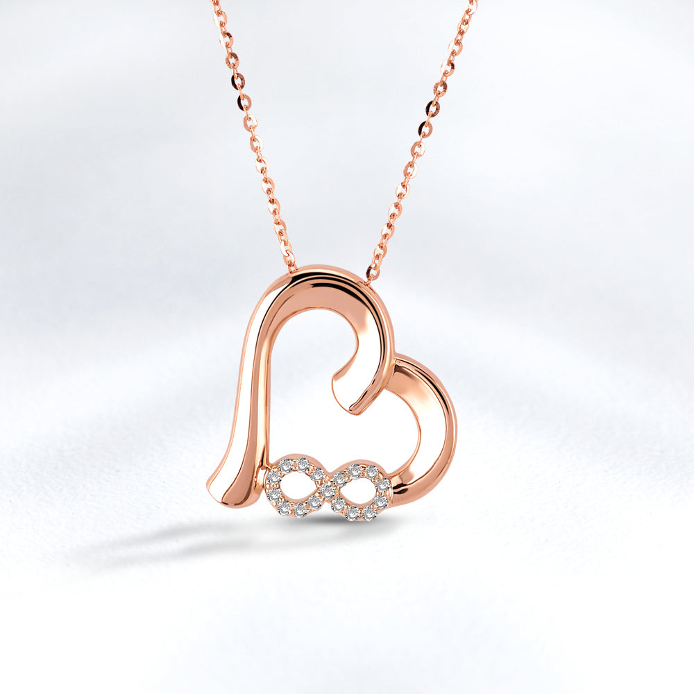 0.08 ct. Unendliche Liebe Herz Halskette